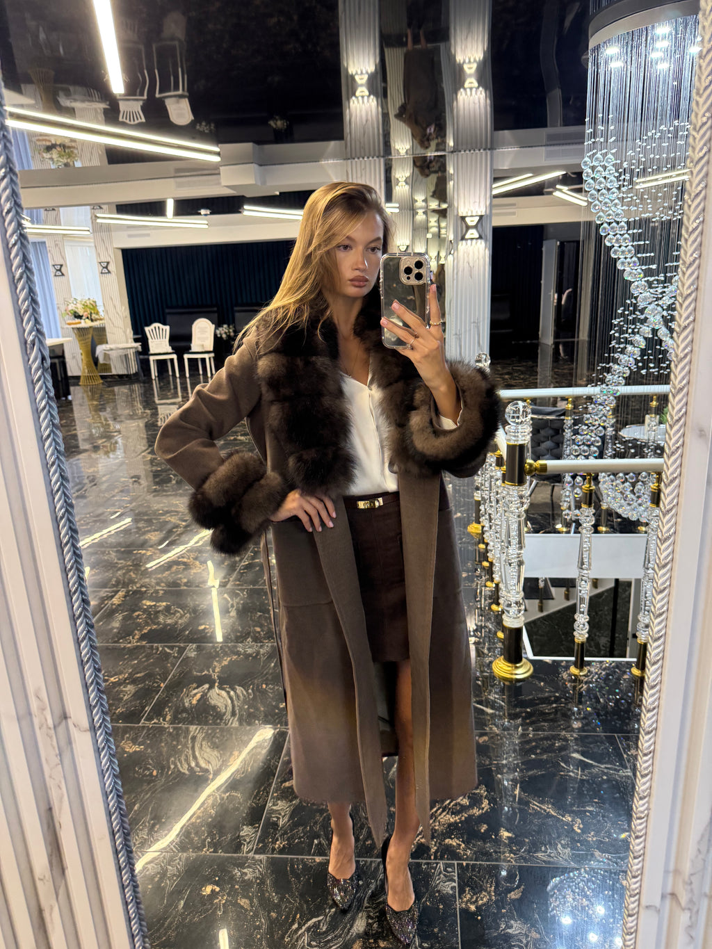 Mur cafe cashmere (detachable fur)