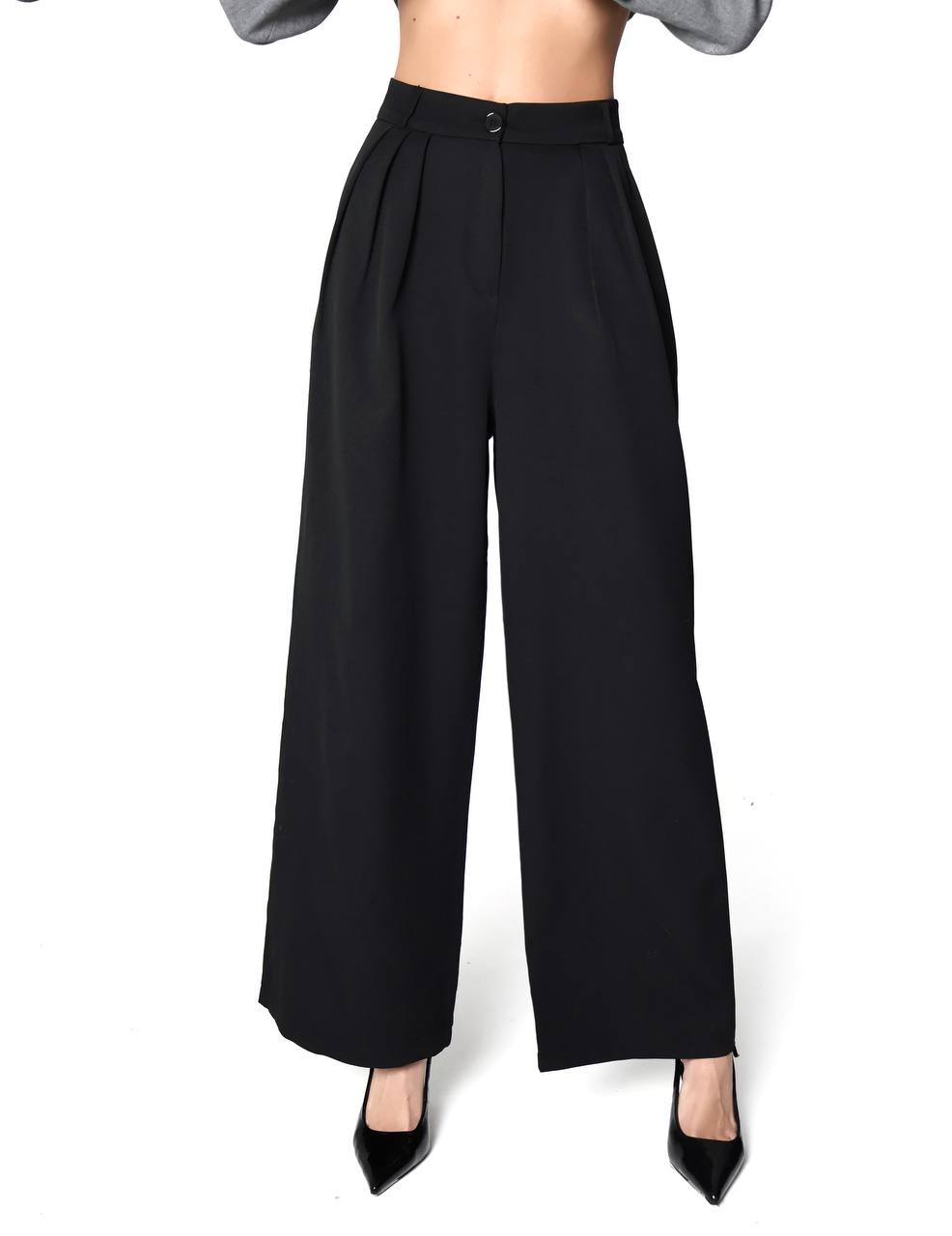 Pantaloni baggy (alb,negru)