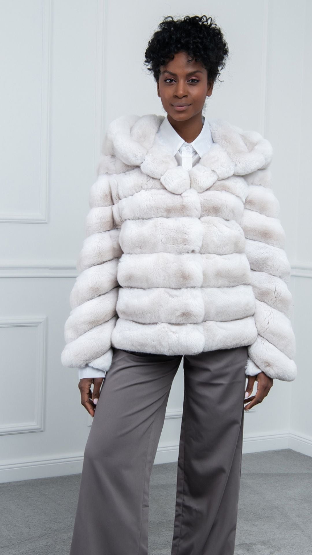 Rex chinchilla white hood