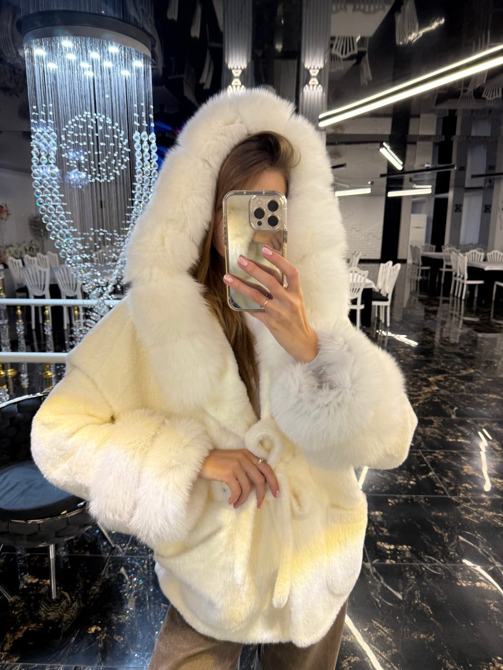 Cute white alcantara