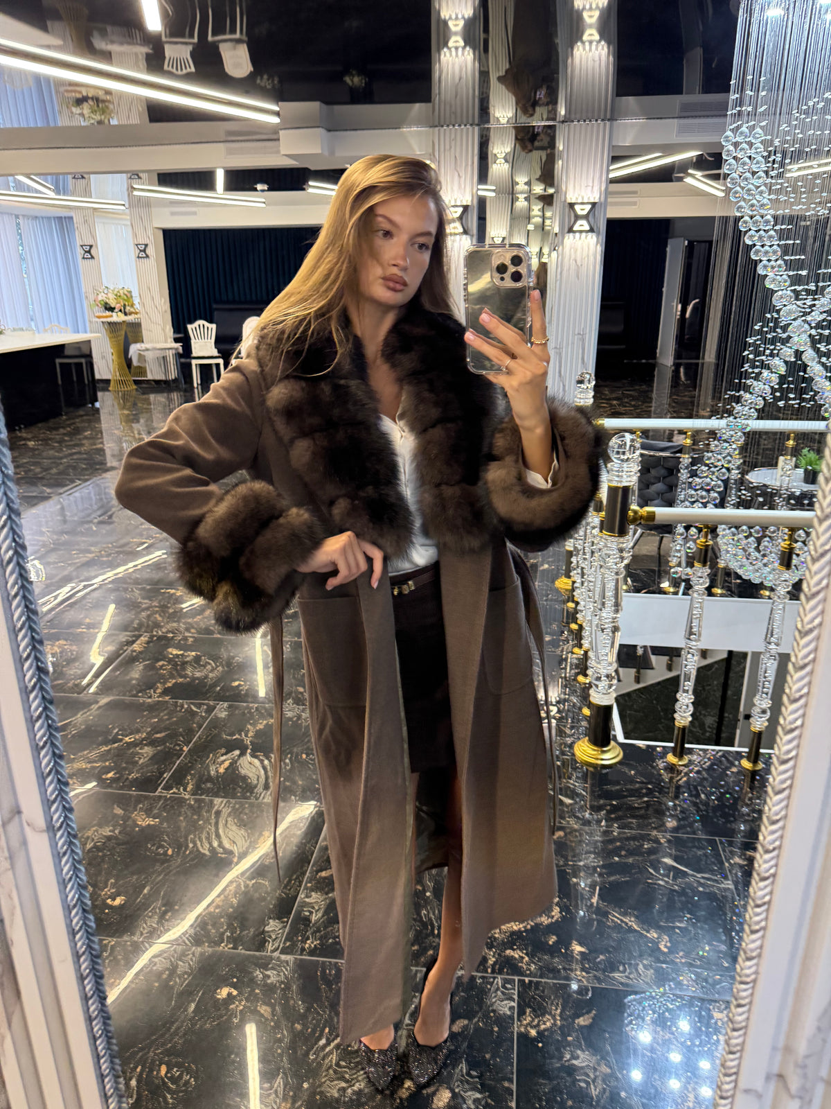 Mur cafe cashmere (detachable fur)