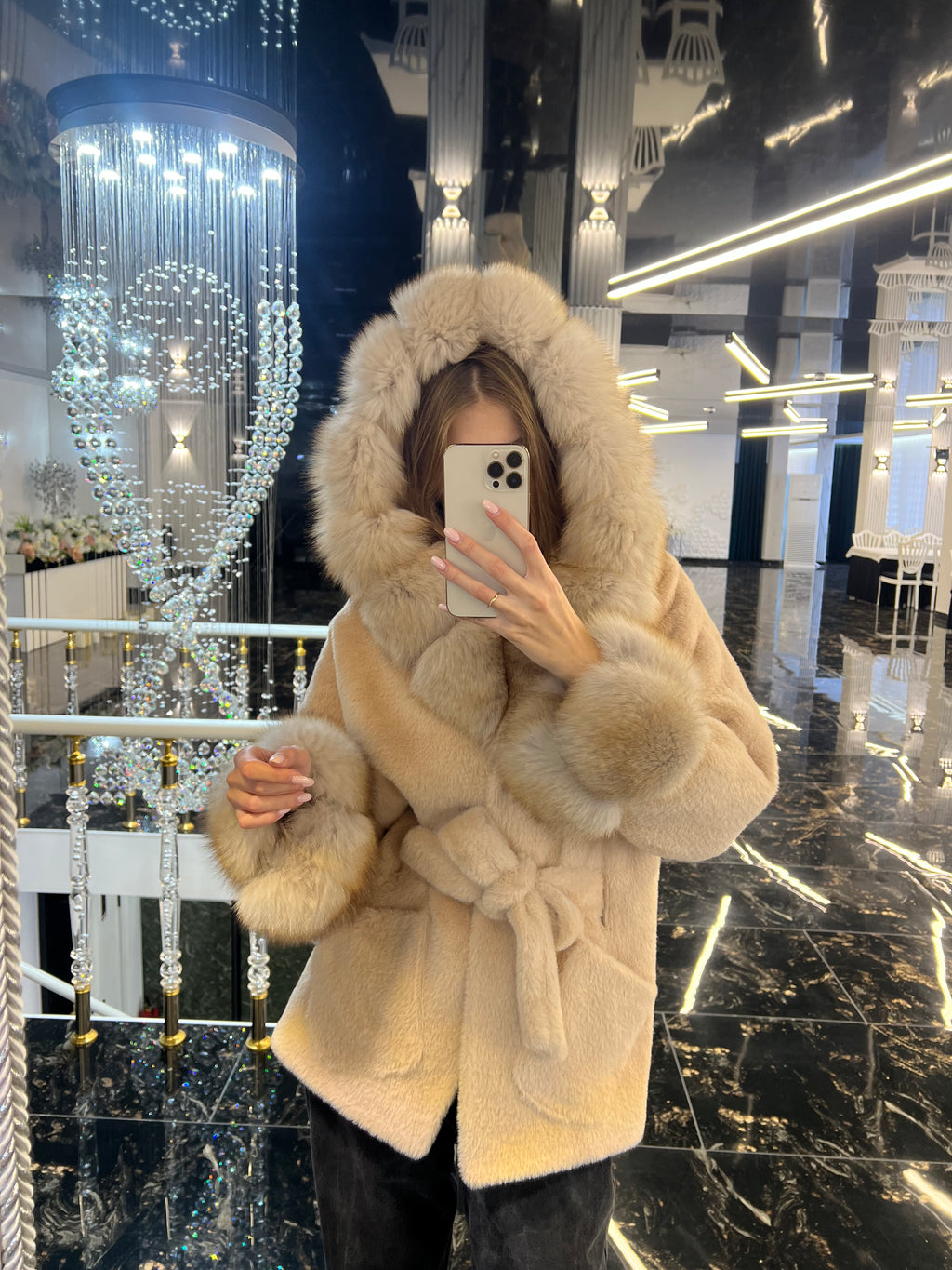 Cute beige alcantara