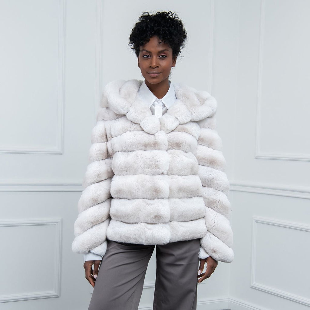 Rex chinchilla white hood