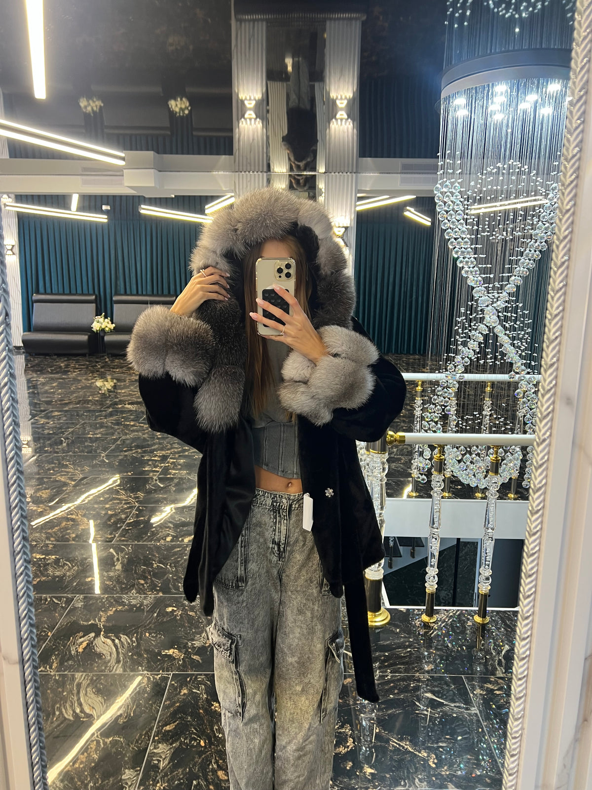 Cute silver alcantara