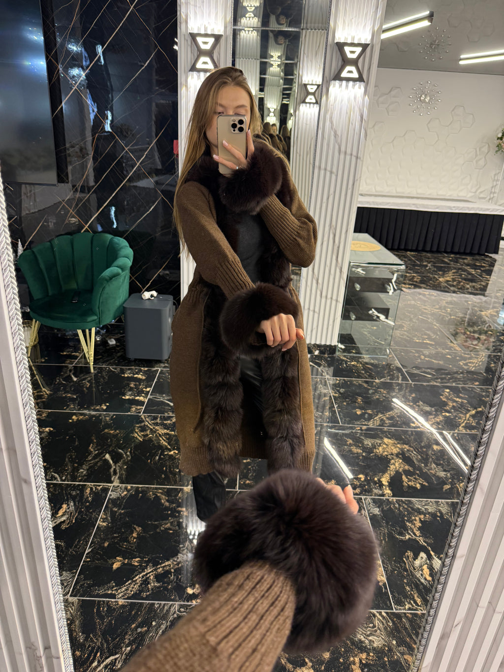 Trikotaj long brown