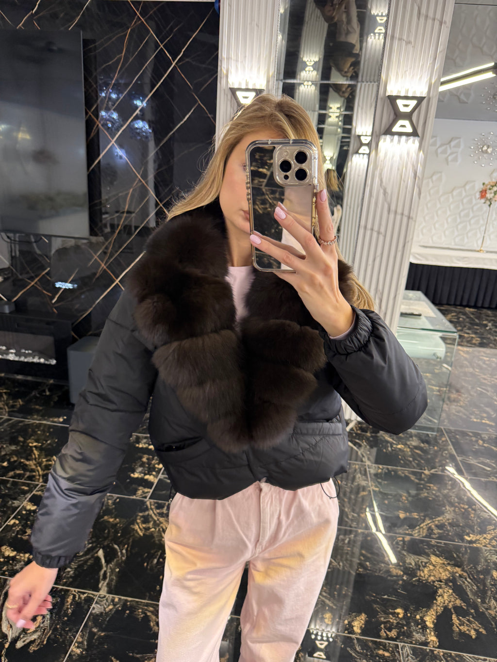 Mini puffer (detachable fur)