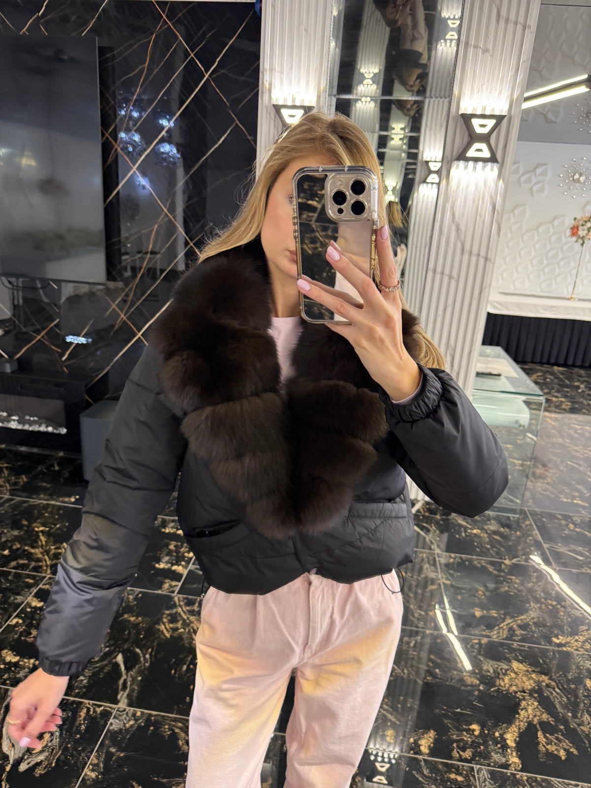 Mini puffer (detachable fur)