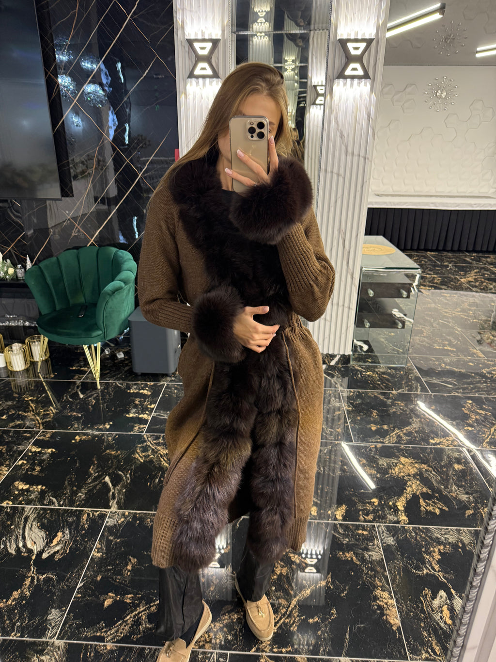 Trikotaj long brown