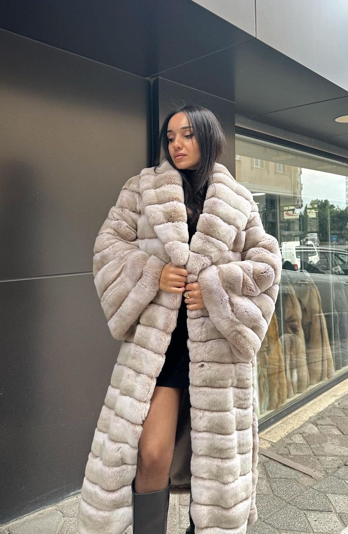 Rex chincilla beige 120 cm