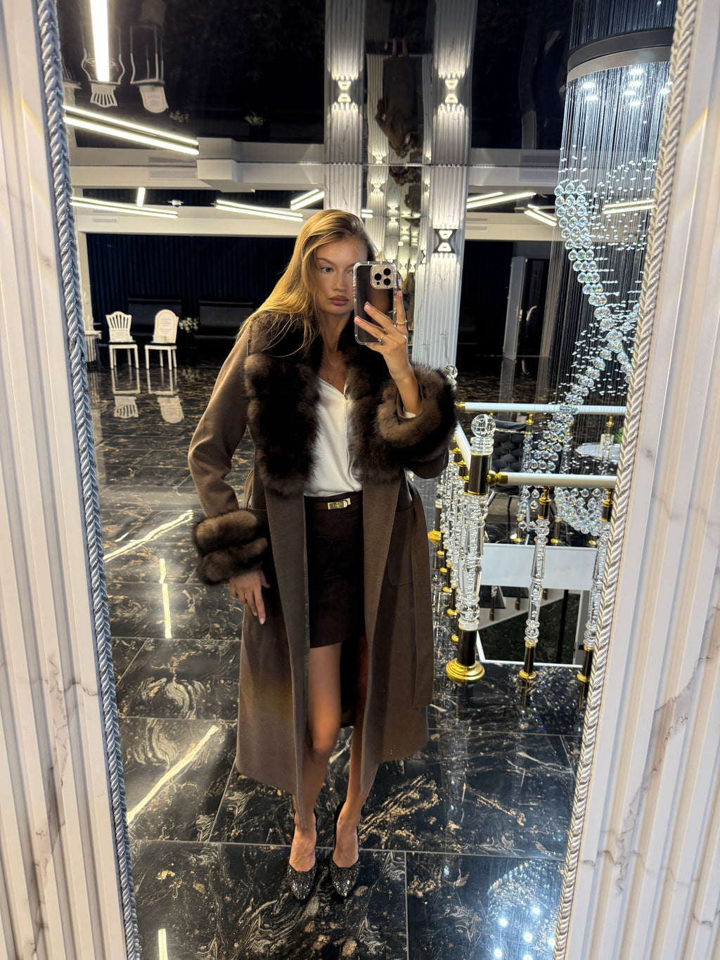 Mur cafe cashmere (detachable fur)