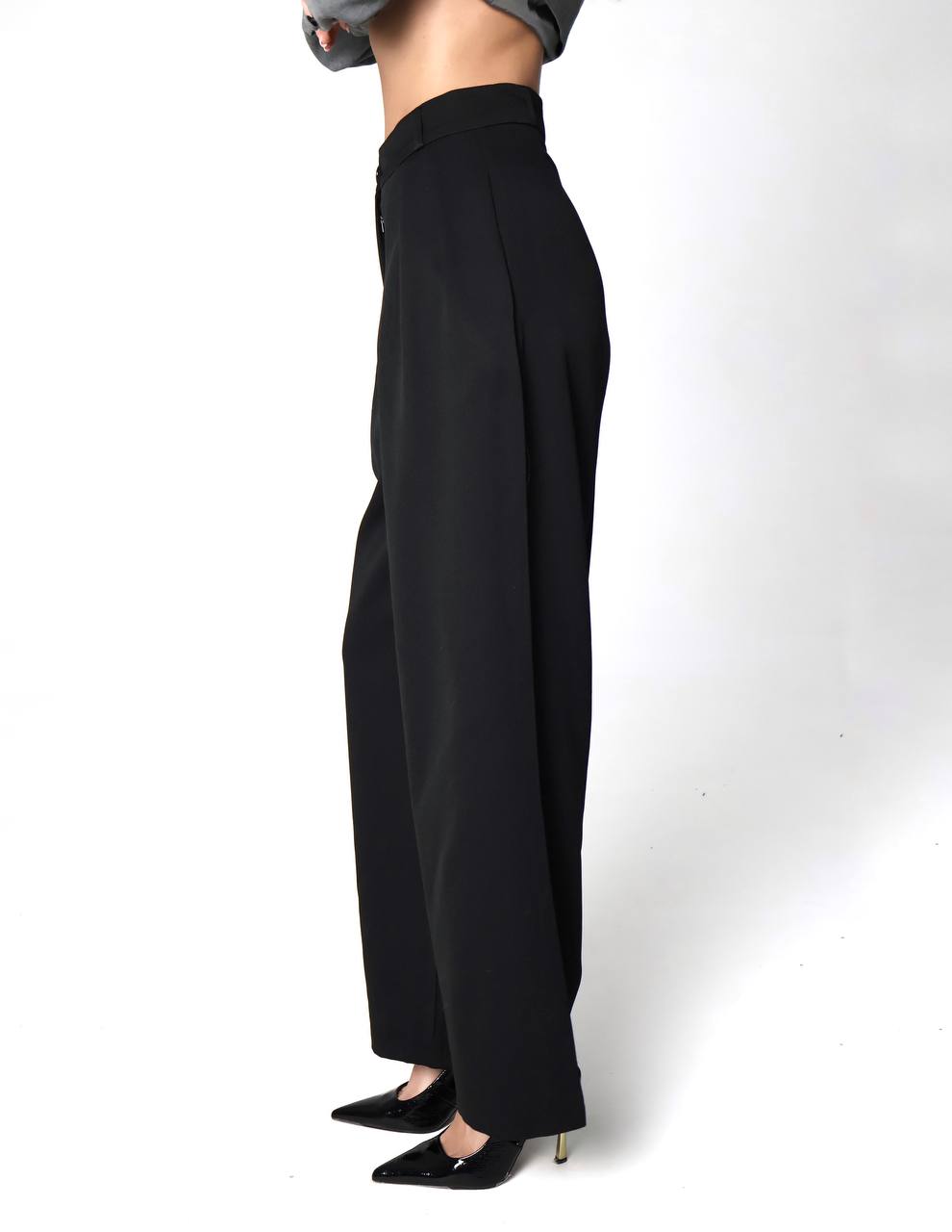 Pantaloni baggy (alb,negru)