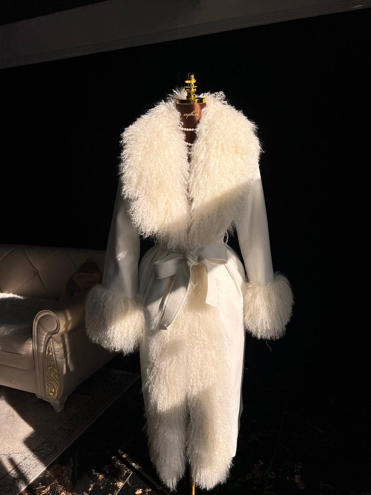 Mohair Coat White cashmere