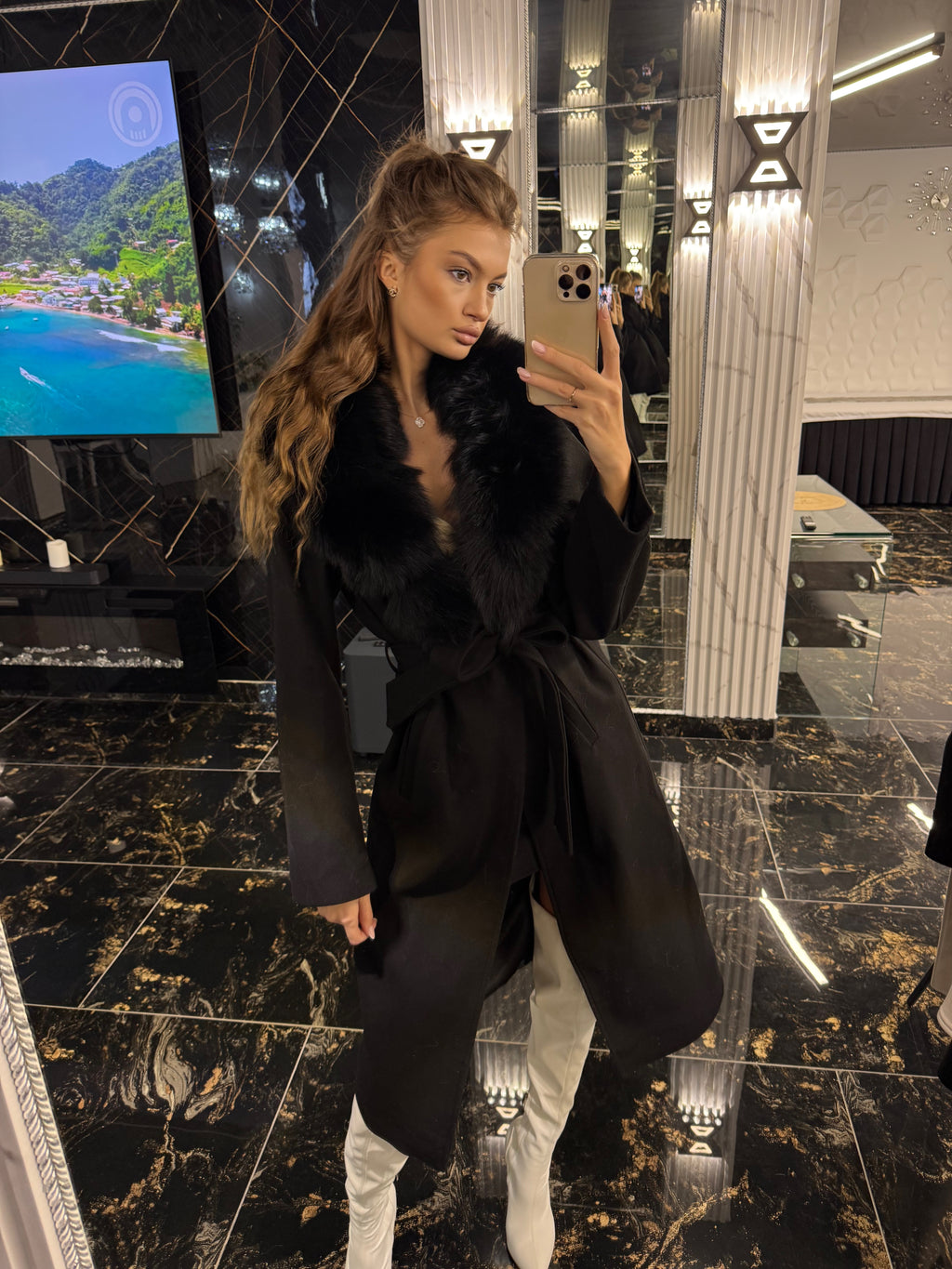 Maxmara cashmere (detachable fur)