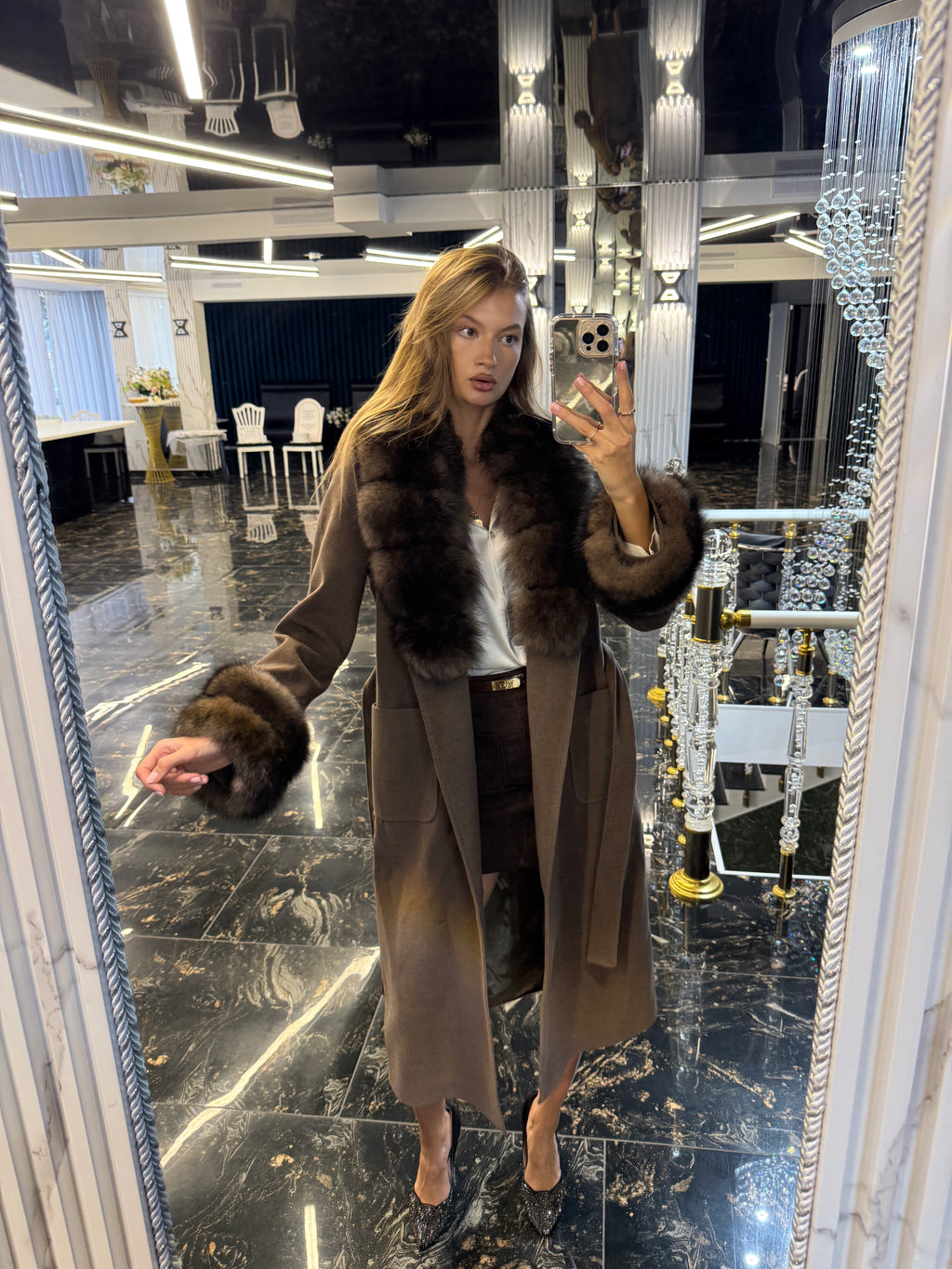 Mur cafe cashmere (detachable fur)