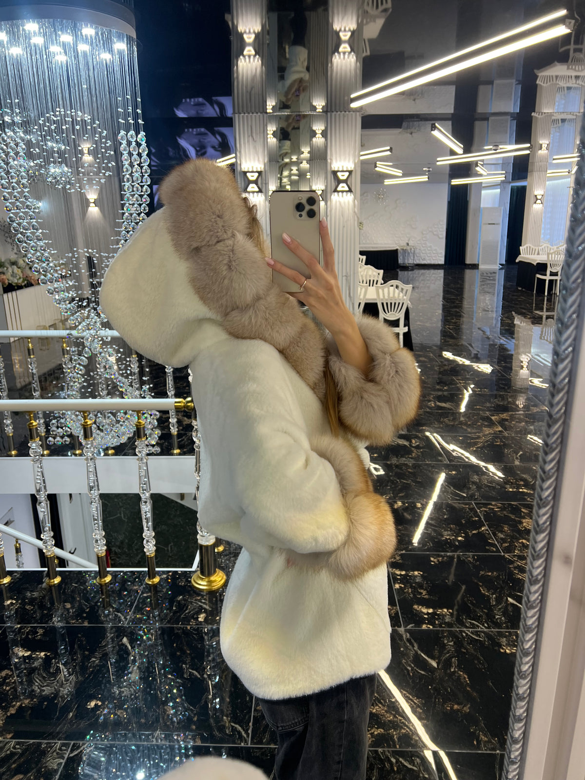 Cute white alcantara