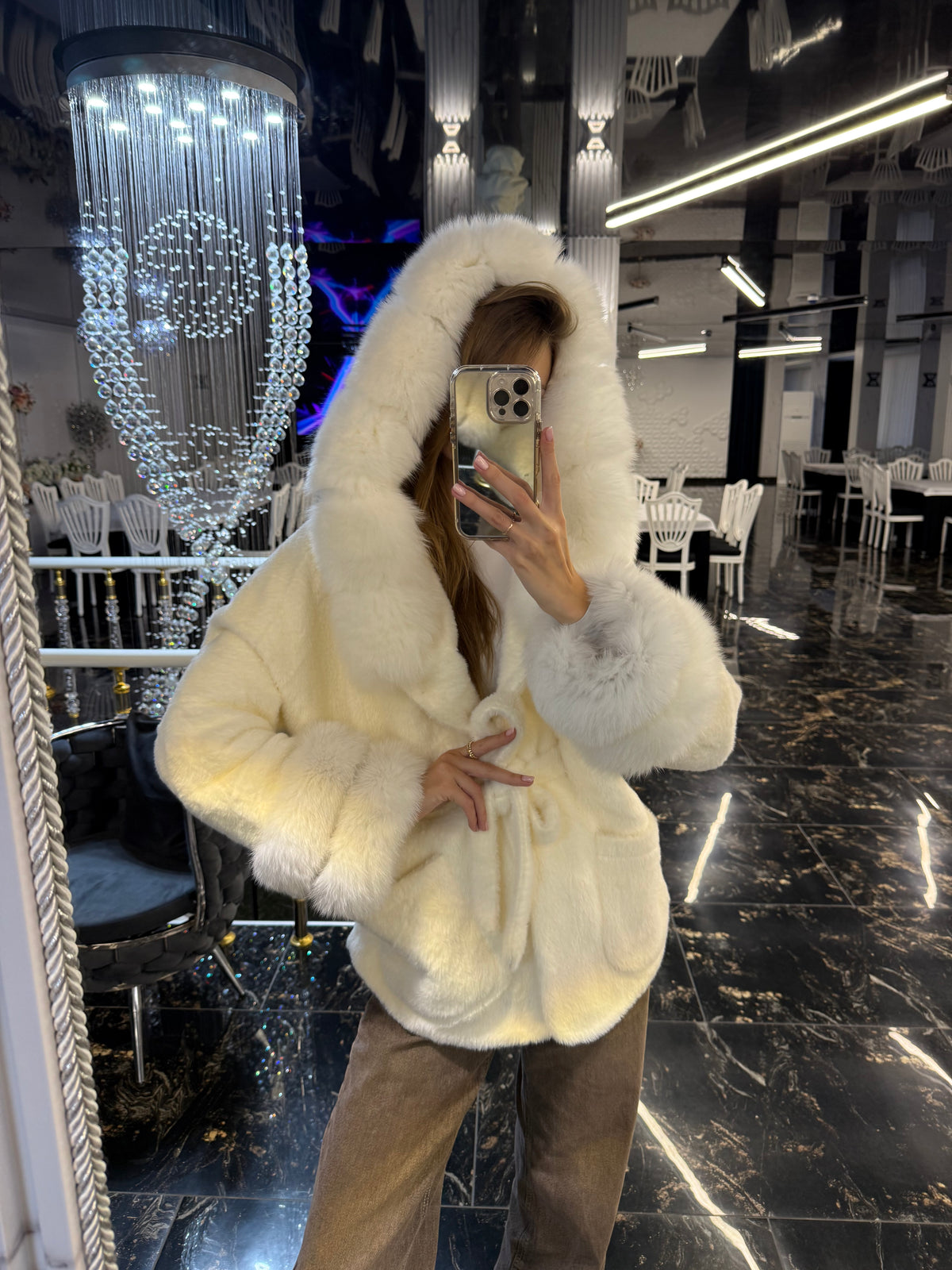 Cute white alcantara
