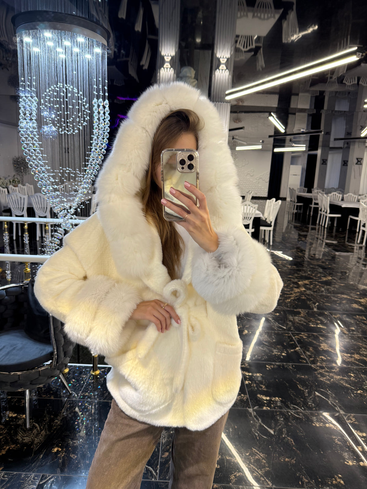 Cute white alcantara