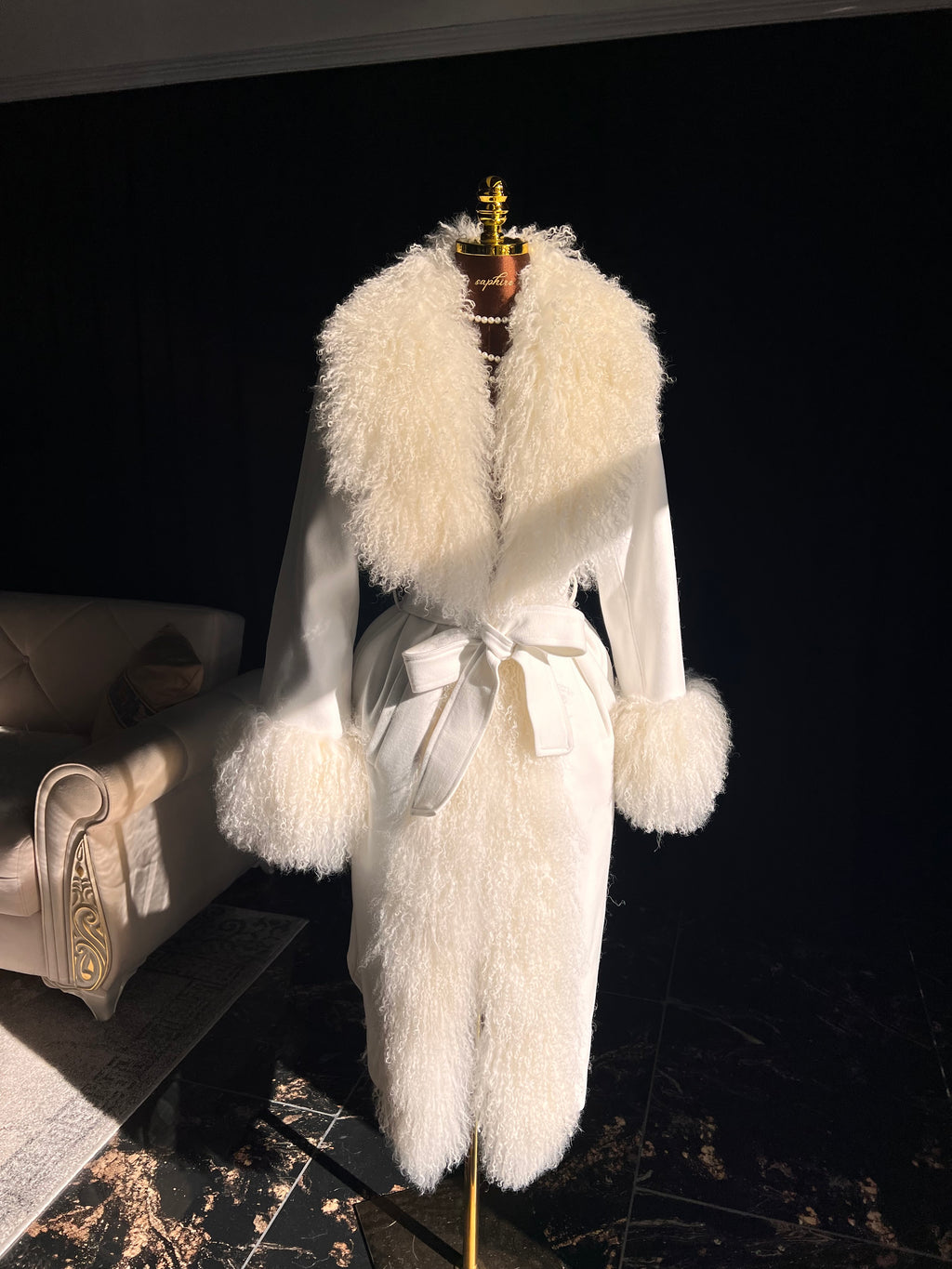 Mohair Coat White cashmere