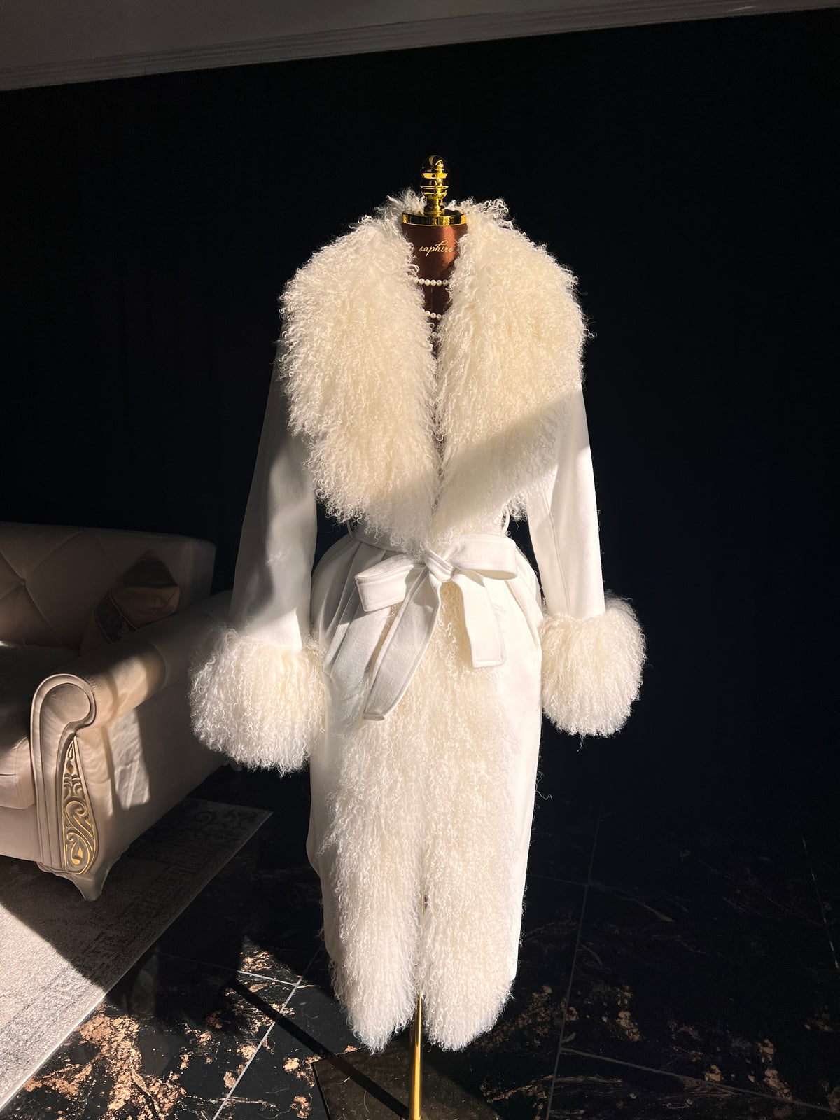 Mohair Coat White cashmere