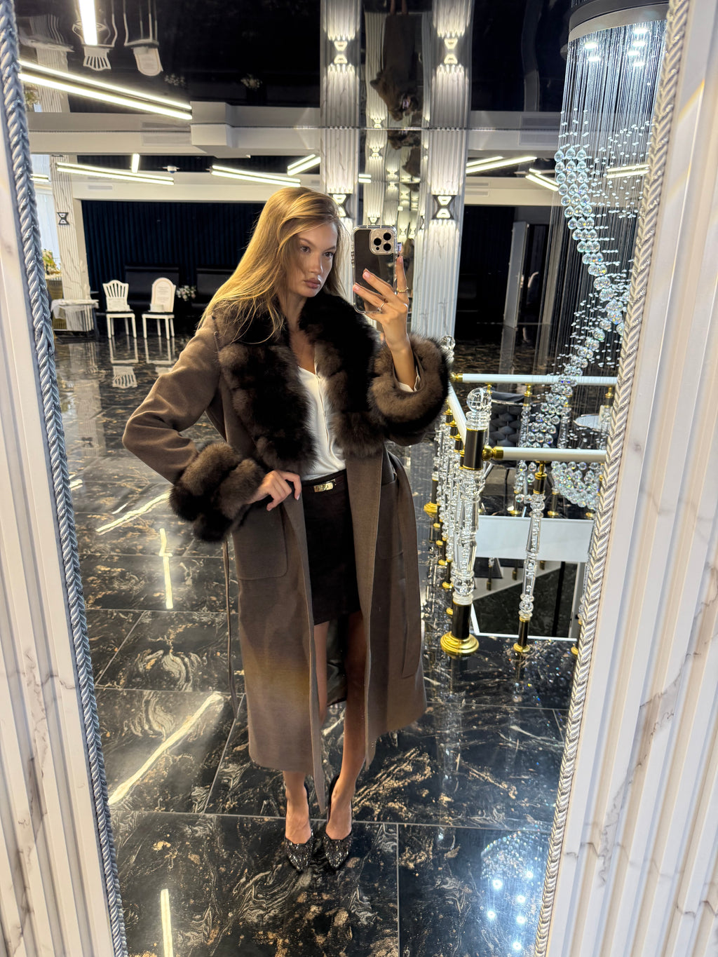 Mur cafe cashmere (detachable fur)