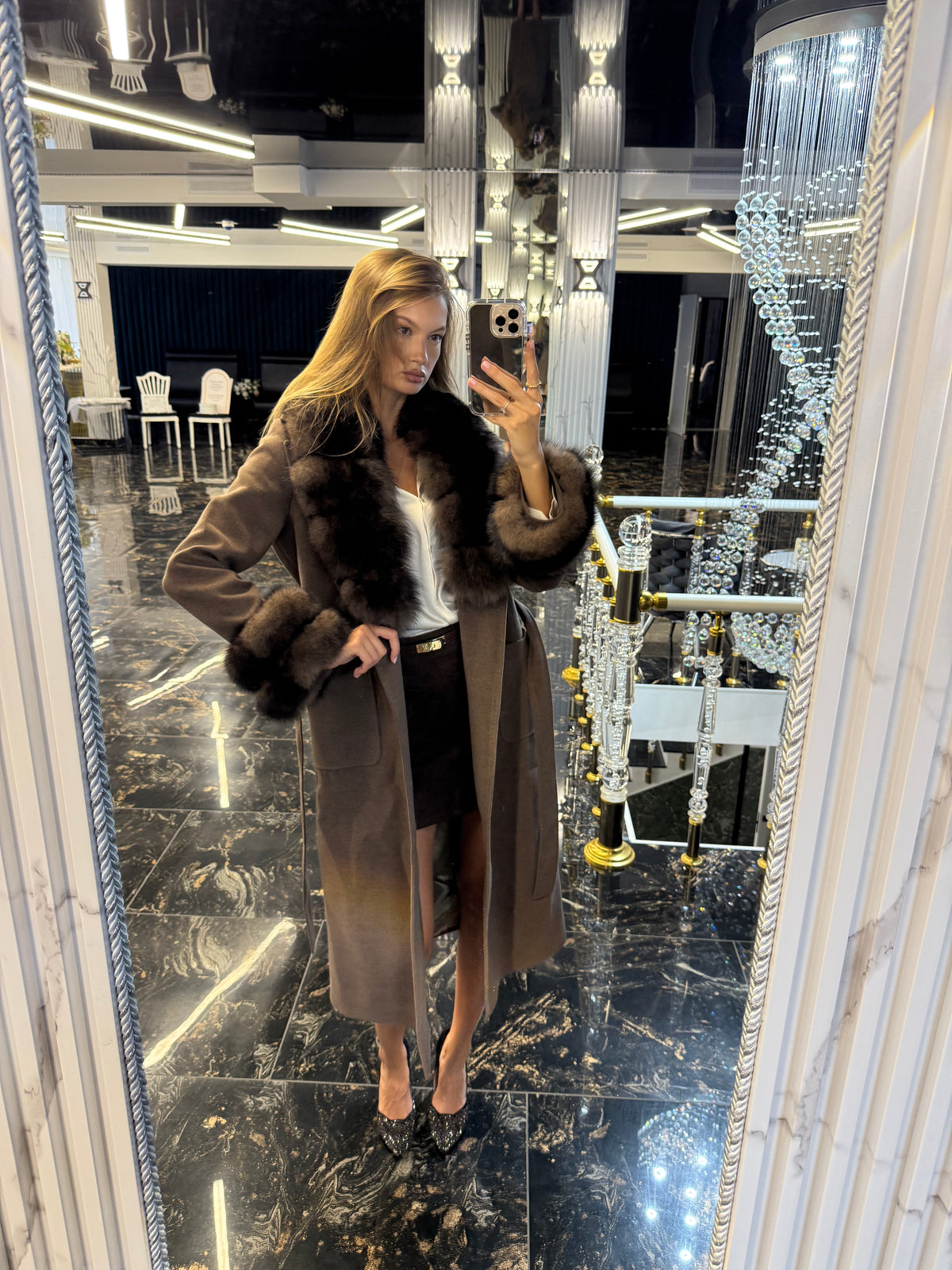 Mur cafe cashmere (detachable fur)