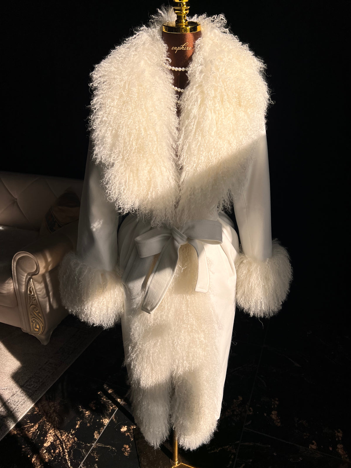 Mohair Coat White cashmere