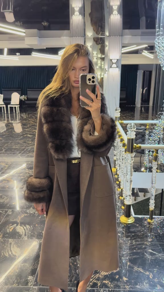 Mur cafe cashmere (detachable fur)