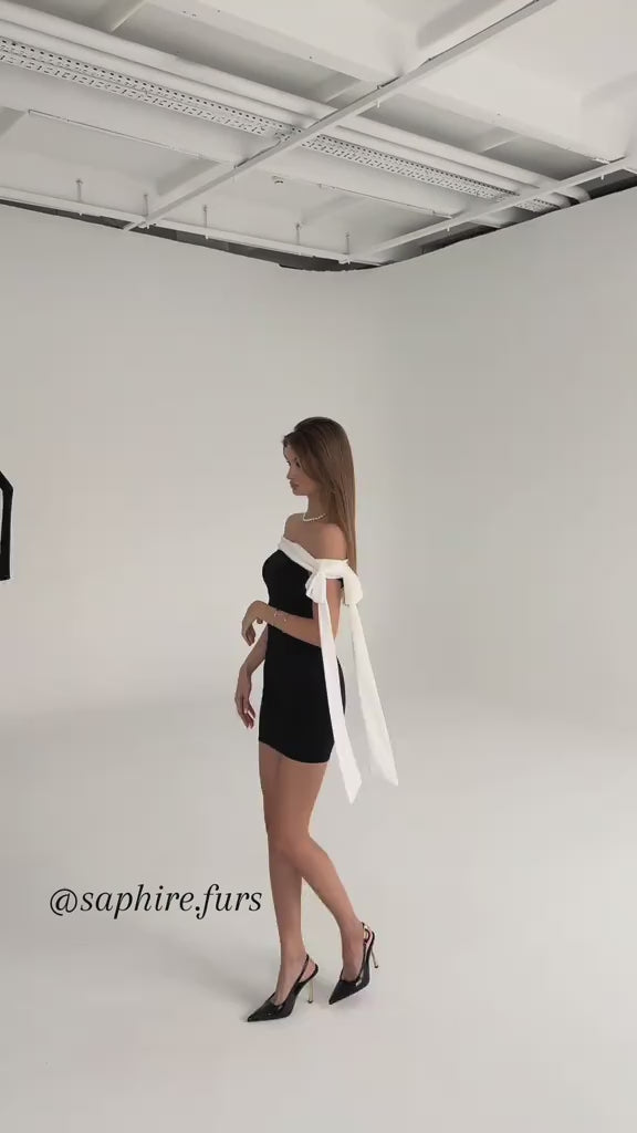Mini black&white bow