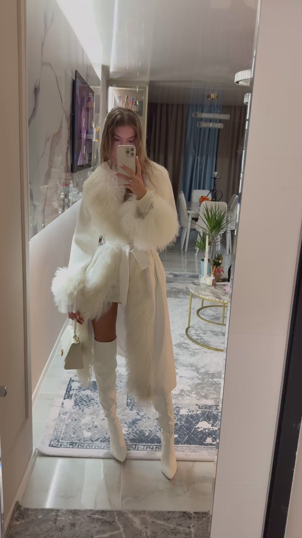 Mohair Coat White cashmere