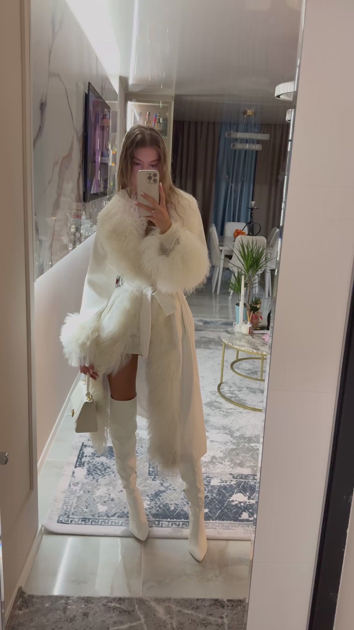 Mohair Coat White cashmere
